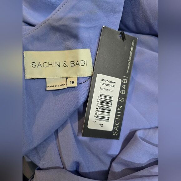 Sachin & Babi Abby Draped Tulip Gown NWT size 12 Periwinkle Purple - Picture 6 of 6